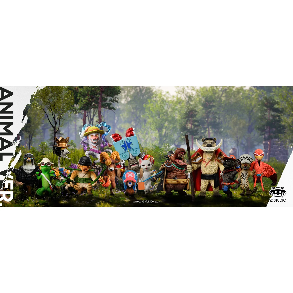 "YZ Studio Blackbeard the Hippo One Piece statue gallery. See its unique, playful design, intricate sculpted details, and vibrant base from all angles."