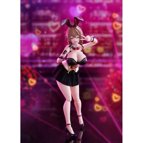 "Figma Kana Bunny gallery: Highly articulated figure in playful poses, showcasing intricate maid outfit details and accessories from multiple angles."