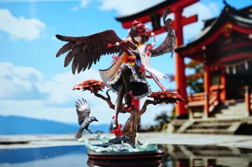 "Dynamic 1/6 scale Shameimaru Aya Touhou Project resin statue. A premium Ruri Studio figure, beautifully capturing her elegant, wind-swept aerial pose."