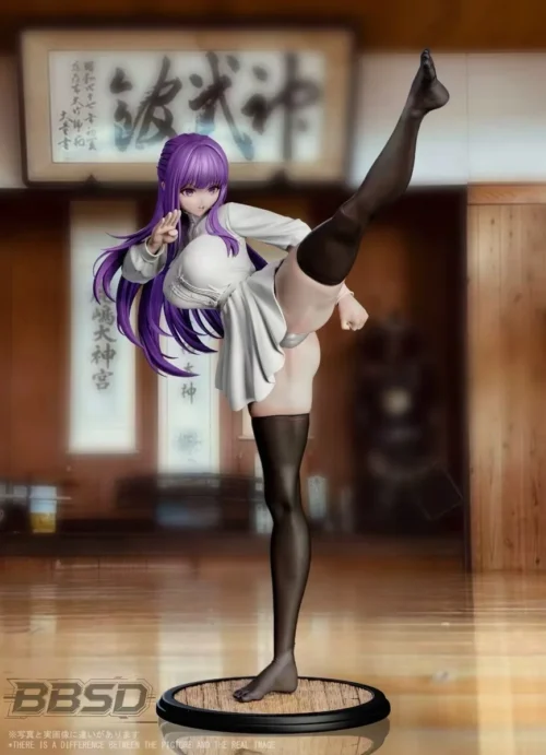 "Exclusive 1/6 BBSD Studio Frieren Fern statue showcasing her dynamic Kung Fu pose and intricate attire, a premium limited edition collectible."