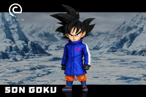 "Experience the dynamic power of Goku in his unique snowsuit with this premium Dragon Ball collectible statue. Intricately detailed for an epic winter."