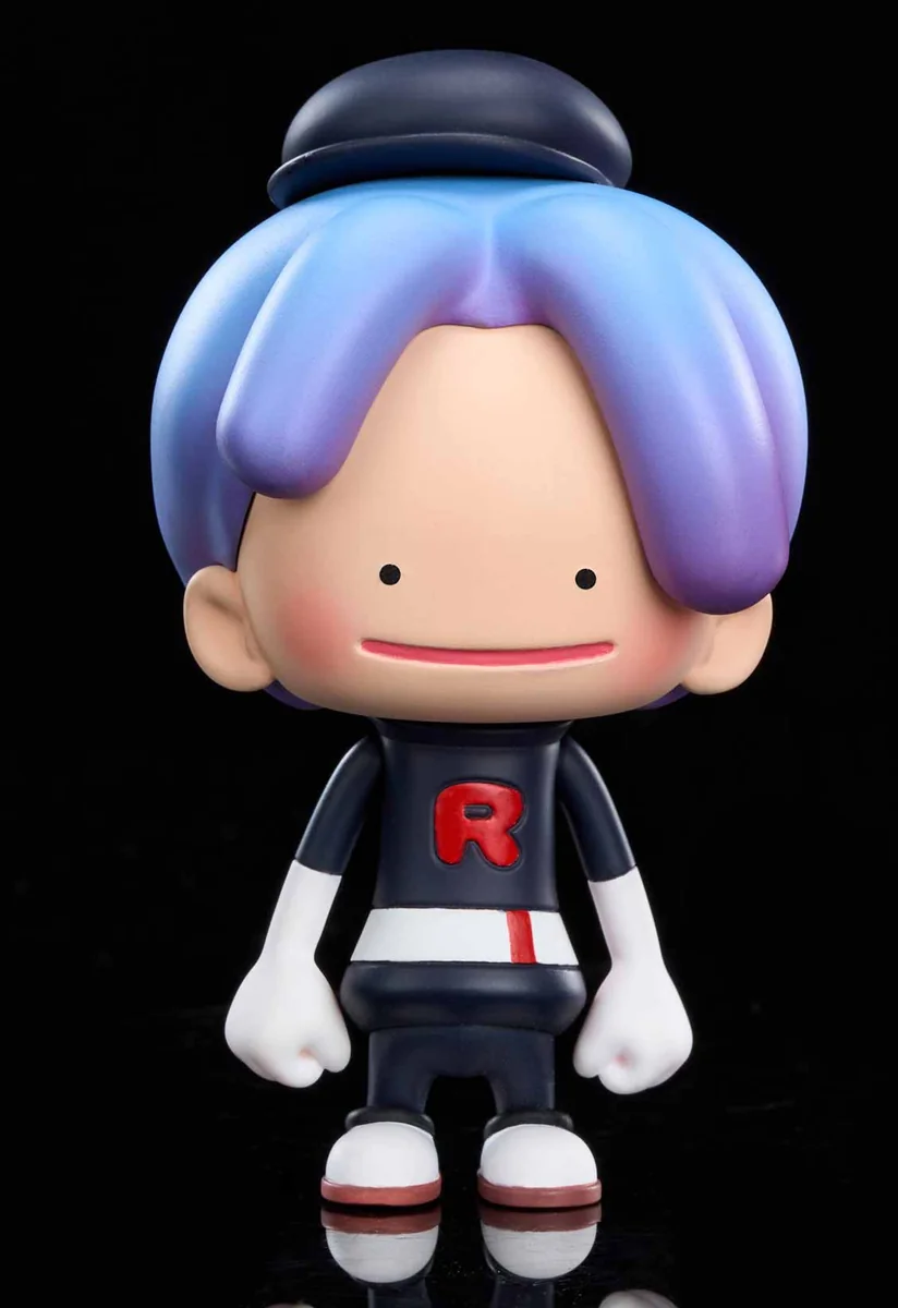 "GADGET Studio's exclusive Ditto Team Rocket Squad Pokémon figure, showing playful chibi Team Rocket transformations from various angles and details."