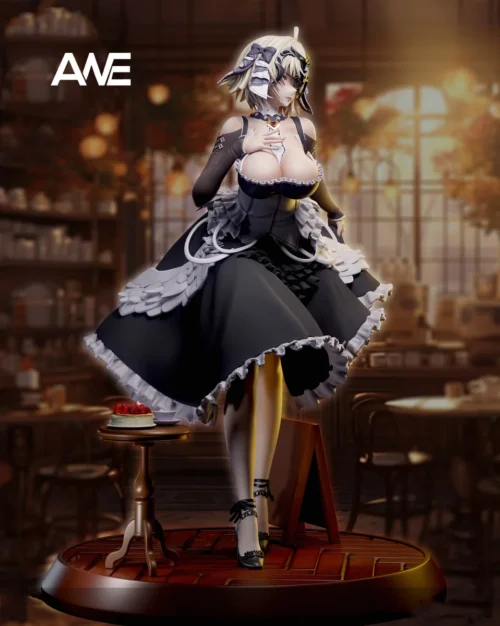 "Limited Edition Jalter Fate/Grand Order Premium Resin Statue. Dynamic pose, intricate armor, flowing hair, detailed sculpture from all views."