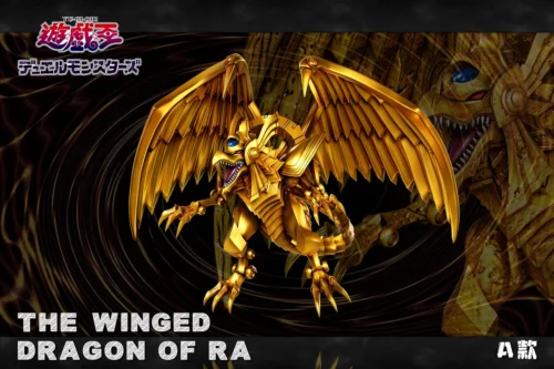 "Majestic Winged Dragon of Ra statue, showcasing its golden divine power and intricate details in a premium, awe-inspiring pose."