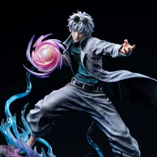 "Limited Edition 1/6 Scale Gojo Satoru Jujutsu Kaisen statue from 777 Studio, with dynamic angles and intricate sculpt details of his powerful cursed."