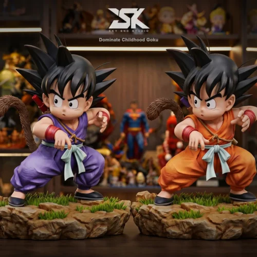 "Dynamic Young Goku Dragon Ball resin statue, showcasing his iconic starting stance. A premium collector's edition figure perfect for fans."