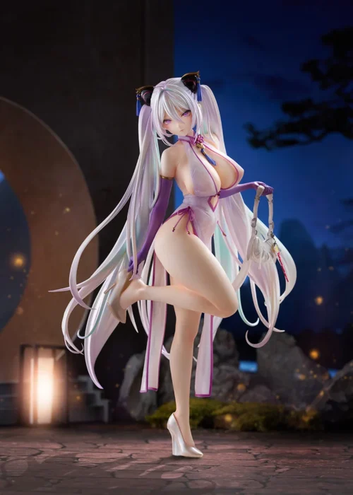 "Exquisite Azur Lane Kearsarge Springtime Figure. Dynamic pose, intricate spring attire, cherry blossom base, vibrant colors."