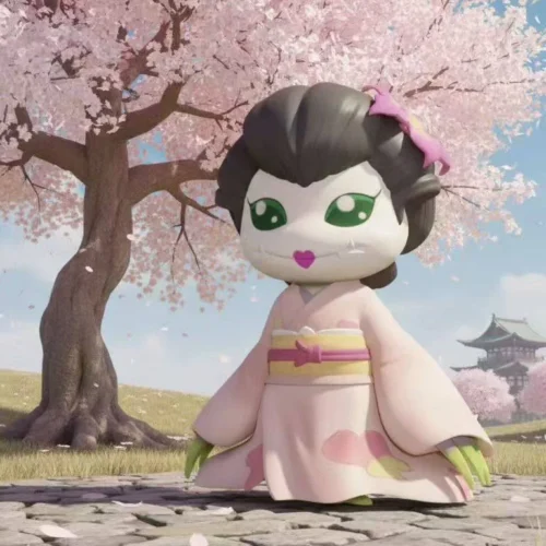 "Limited edition Palmon Digimon Adventure figure. Vibrant green Digimon in an adorable, playful pose with iconic flower."