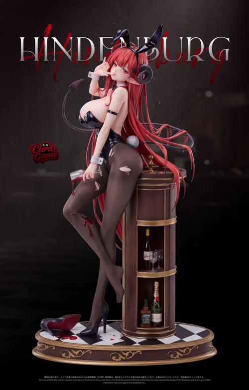 "Limited Edition Azur Lane Hindenburg Bunny 1/4 and 1/6 scale statue, showcasing her alluring bunny girl outfit with premium, luxurious details."