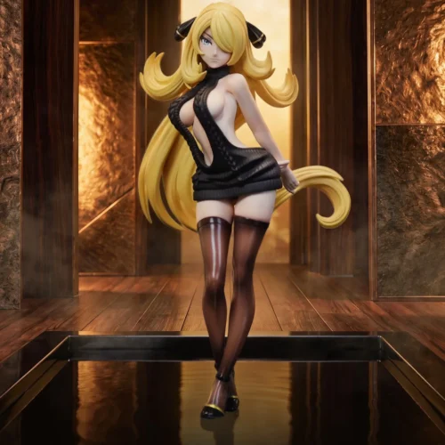 "Exclusive 1/20 Pokemon Cynthia figure by Fulcrum Studio. Dynamic pose, custom-designed artistic details, and limited edition craftsmanship captured."