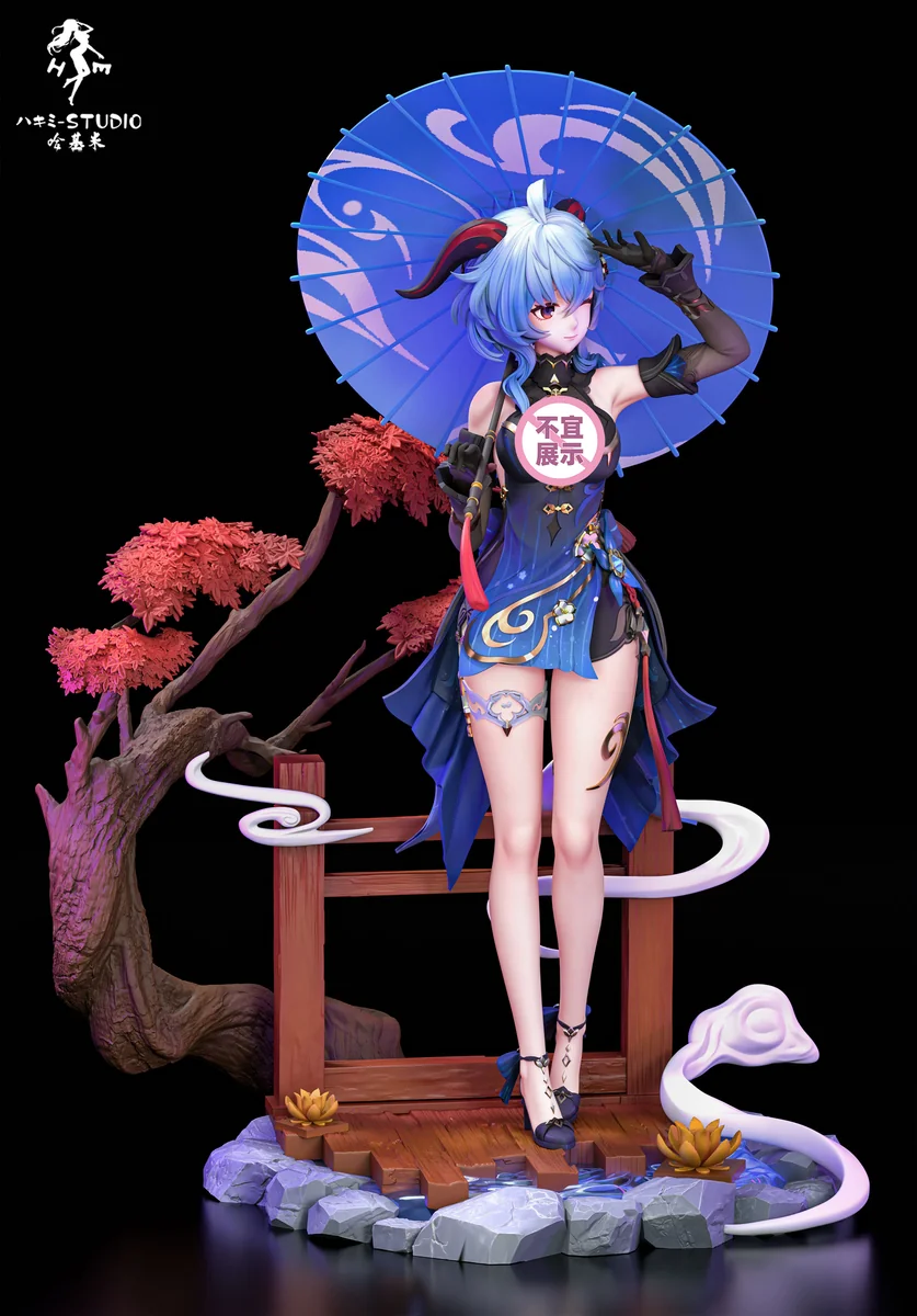 "Exquisite 1/6 Ganyu & Shenhe Genshin Impact resin statue by Hakimi-Studio. Intricate details, dynamic poses, and ethereal beaut."
