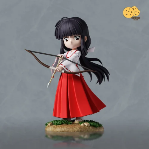 "Premium Limited Edition Inuyasha Kikyo figure by Cookie Studio. Gallery shows dynamic archery pose, miko attire, and sculpted details from various."