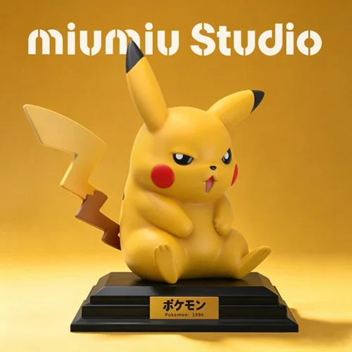 "Vibrant 1/10 scale Miumiu Studio Pikachu 30th Anniversary limited edition Pokémon statue, capturing classic nostalgia."