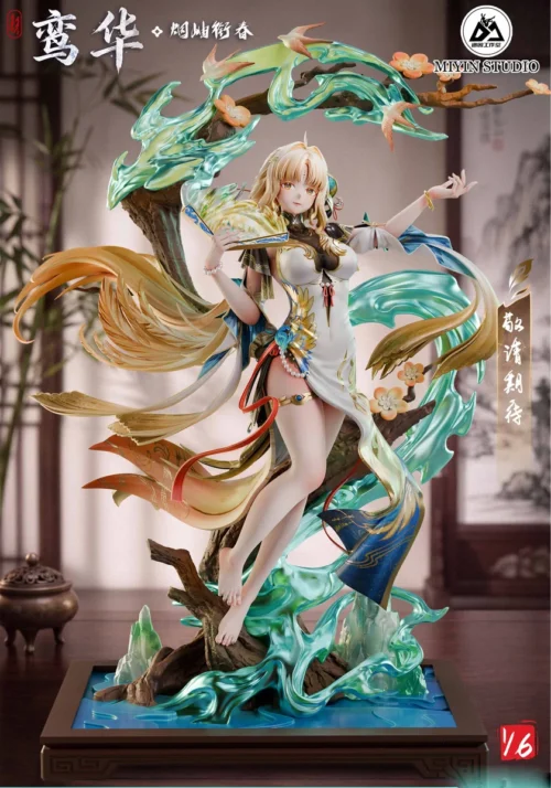 "Exquisite 1/6 Licensed Sui Sui - Qinglan Qishi Resin Statue by Miyin Studio. Authorized with dynamic, ethereal pose and intricate details."