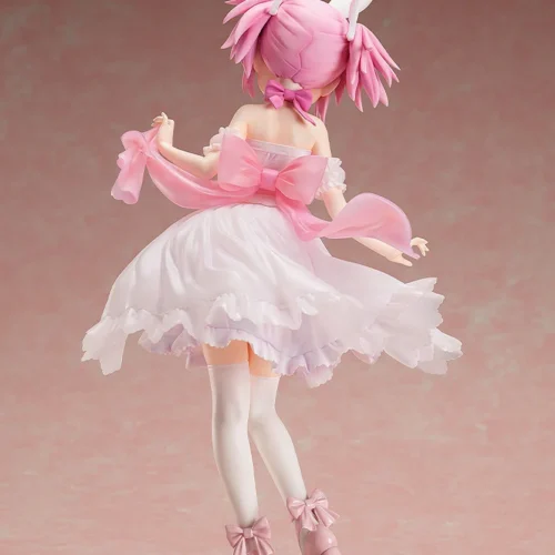 [ "Kaname Madoka Bunny Ver. statue showcasing her elegant pose, dynamic flowing hair, and stunning large-scale detail from FREEing Studio."
