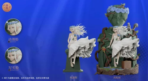 "Exquisite Limited Edition Frieren Wedding Figure in a delicate, flowing gown, standing gracefully on an ornate base. From Frieren: Beyond Journey's."