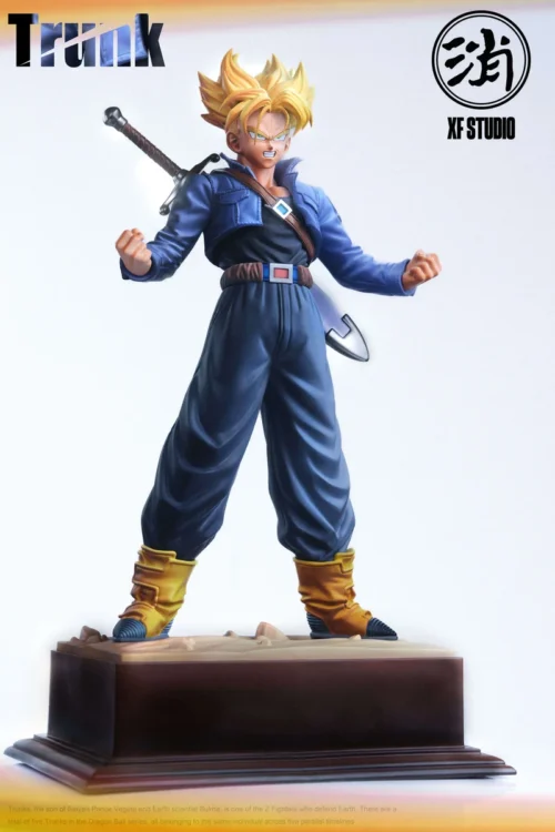 "Dynamic XF STUDIO Super Saiyan Trunks Dragon Ball 1/6 & 1/4 scale limited edition statue capturing explosive power and iconic determination."