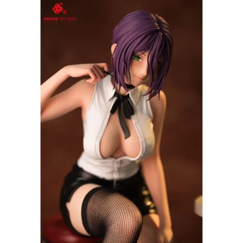 "Limited Edition 1/4 scale Reze (Bomb Devil) Chainsaw Man statue by ORIGIN STUDIO, showcasing dynamic explosive action, alluring design, and a detailed."