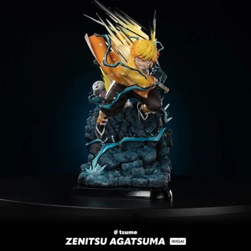 "Zenitsu Agatsuma 1/6 Tsume Studio Demon Slayer statue. Dynamic Thunder Breathing, electrifying lightning. Premium sculpt details from multiple angles."