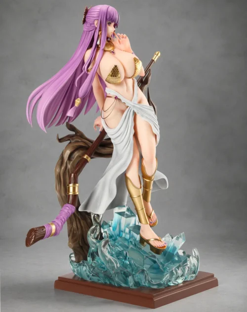 "Close-up of the 1/4 Frieren Fern Nile Whispers Ver 2.0 statue, revealing exquisite craftsmanship, dynamic pose, elegant attire, and intricate."