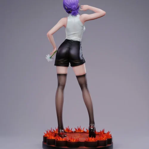 "Premium 1/6 Chainsaw Man Reze Bomb Devil figure showcasing its limited edition dual head sculpt, dynamic explosive action, and intricate RosTIME."