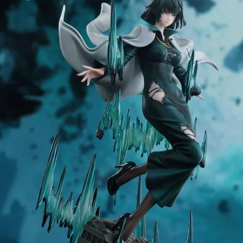 "Limited Edition 1/6 Fubuki resin statue by Yuki Studio. Captures her elegant pose, dynamic psychic energy, and intricate One-Punch Man base details."