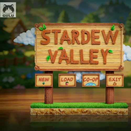 "Stardew Valley Welcome Diorama premium resin statue by GULU Studio, featuring the iconic pixel-art inspired entrance scene with charming characters."