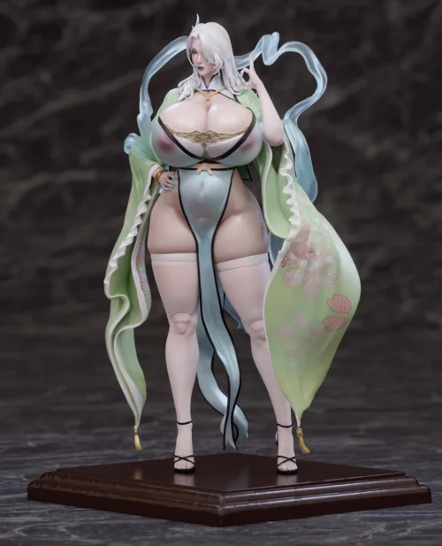 "Artist-authorized 1/4 scale Cai Ling Saintess Xianxia resin statue. SODA Studio. Intricate attire, serene pose, and sculpted details from multiple."