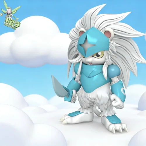 "Exclusive limited edition Spartanmon Digimon figure. Premium armored warrior statue, dynamic battle stance, intricate mechanical details."