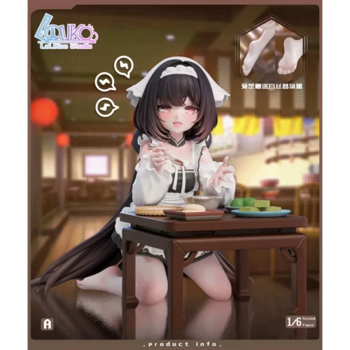 "Detailed gallery of the 1/6 Changfeng Mama figure by Lolikoo Studio, highlighting premium resin, dynamic schoolgirl poses, and interchangeable parts."