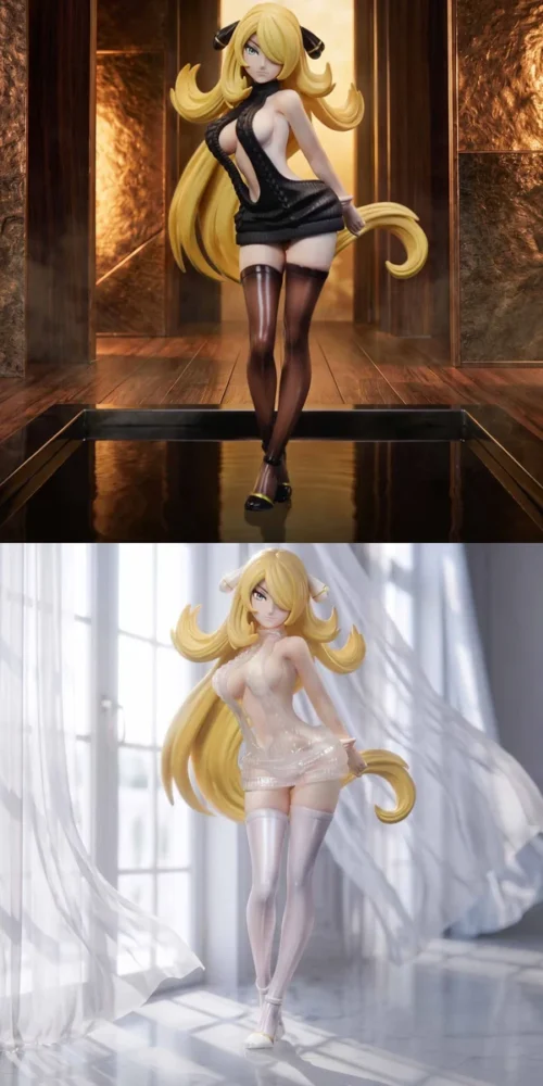 "Exclusive 1/20 Pokemon Cynthia statue by Fulcrum Studio. A custom, limited edition figure captures her iconic, powerful presence with dynamic artist."