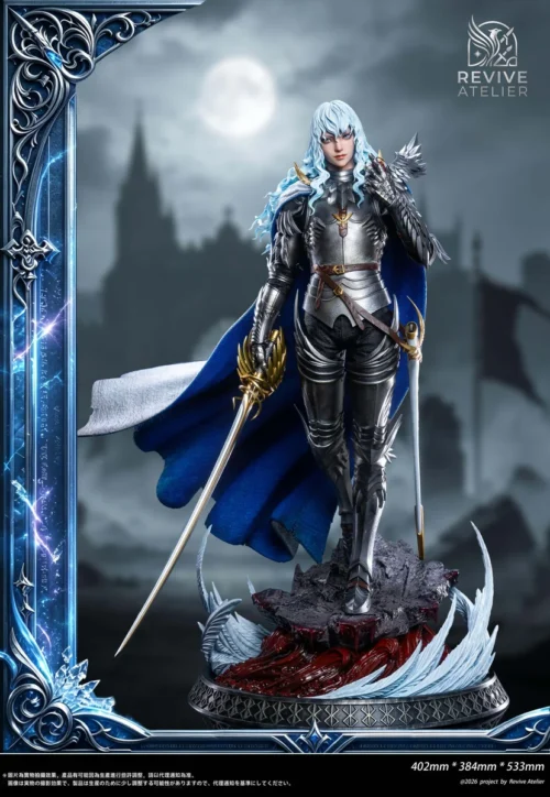 "Majestic 1/4 scale Berserk Griffith Hawk of Light resin statue by Revive Atelier Studio, an ultra-limited edition collectible featuring grand."