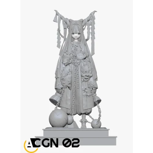 "Dynamic, hand-painted 1/7 Ibuki Suika Night Car Touhou Project statue, showcasing intricate details and mystical nocturnal aura from multiple angles."
