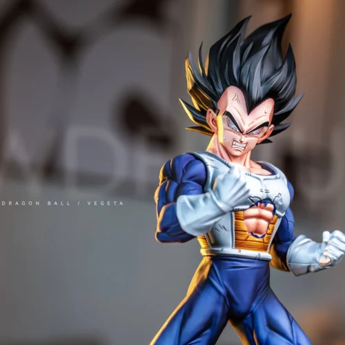 "Exclusive 1/6 Prince Vegeta 'Incompetent Prince' Dragon Ball Z statue. Dynamic pose, power, intricate details, multiple angles."