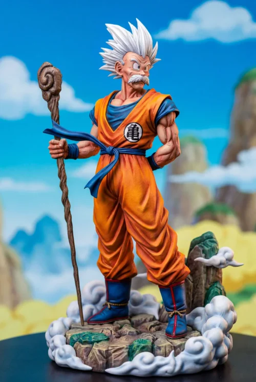 "Highly detailed 1/6 Older Goku Dragon Ball resin statue by Ranyao Studio, capturing the iconic aged warrior in a powerful, dynamic pose."