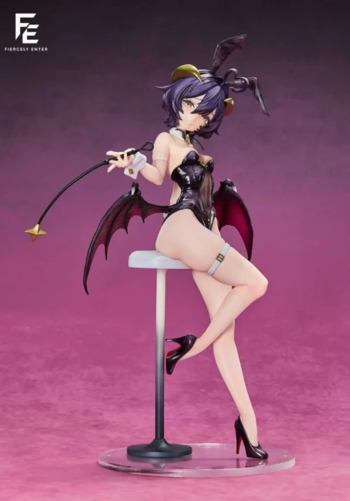 "Exquisite 1/6 Magia Baiser resin statue. Dynamic pose of the dark magical girl from Fiercely Enter Studio, highlighting intricate costume details."
