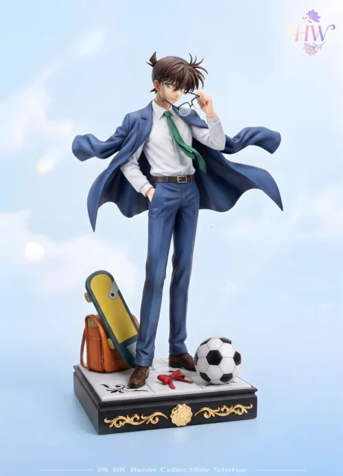 "Elegant 1/6 Shinichi Kudo Detective Conan resin statue, dynamically posed to capture his iconic detective persona. Limited Edition with exclusive."