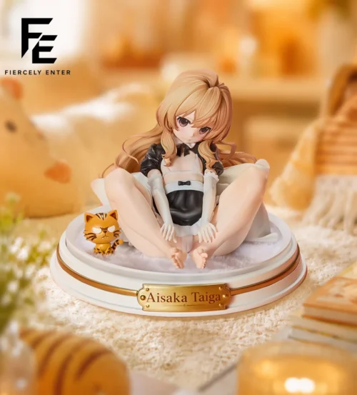 "Premium 1/6 Taiga Aisaka Maid LED resin statue from Toradora!, a limited edition luminous figure showcasing her charming, playful cuteness."