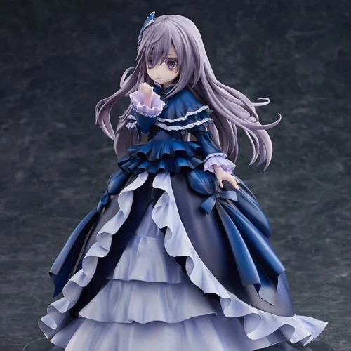 "AMAKUNI 1/7 Ghost Belle Yu-Gi-Oh! statue. Ethereal beauty, spectral effects, intricate details, and haunted graveyard base shown from multiple."