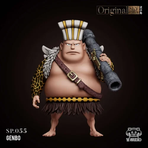 "Dynamic YZ Studio One Piece Wiper statue: the legendary Shandian Warrior in a striking Skypiea action pose, featuring an exclusive serial card."