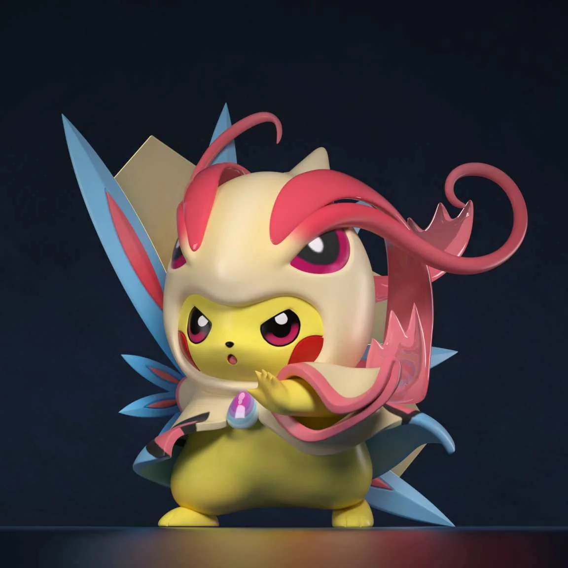 "Limited Edition Pikachu Milotic Cosplay figure gallery. See its charming elegance, intricate sculpting, and dynamic water effects from various angles."