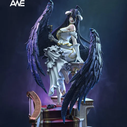 "Premium ANE Studio Albedo Overlord resin statue showcasing her dark elegance, intricate wings, and dynamic pose, a true ultra-limited collector's."