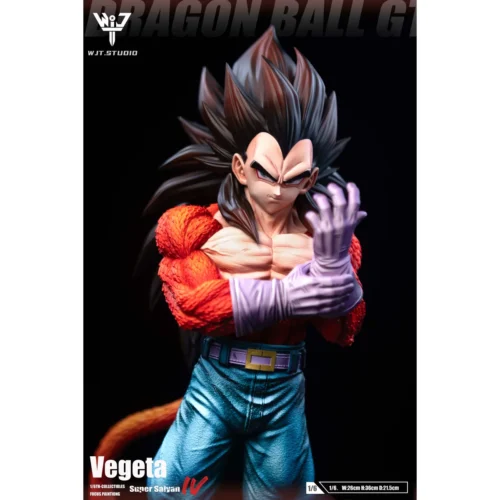 "WJT.Studio Super Saiyan 3 Goku Dragon Ball Z resin statue. Dynamic pose, intricate details, and energy effects from all angles."
