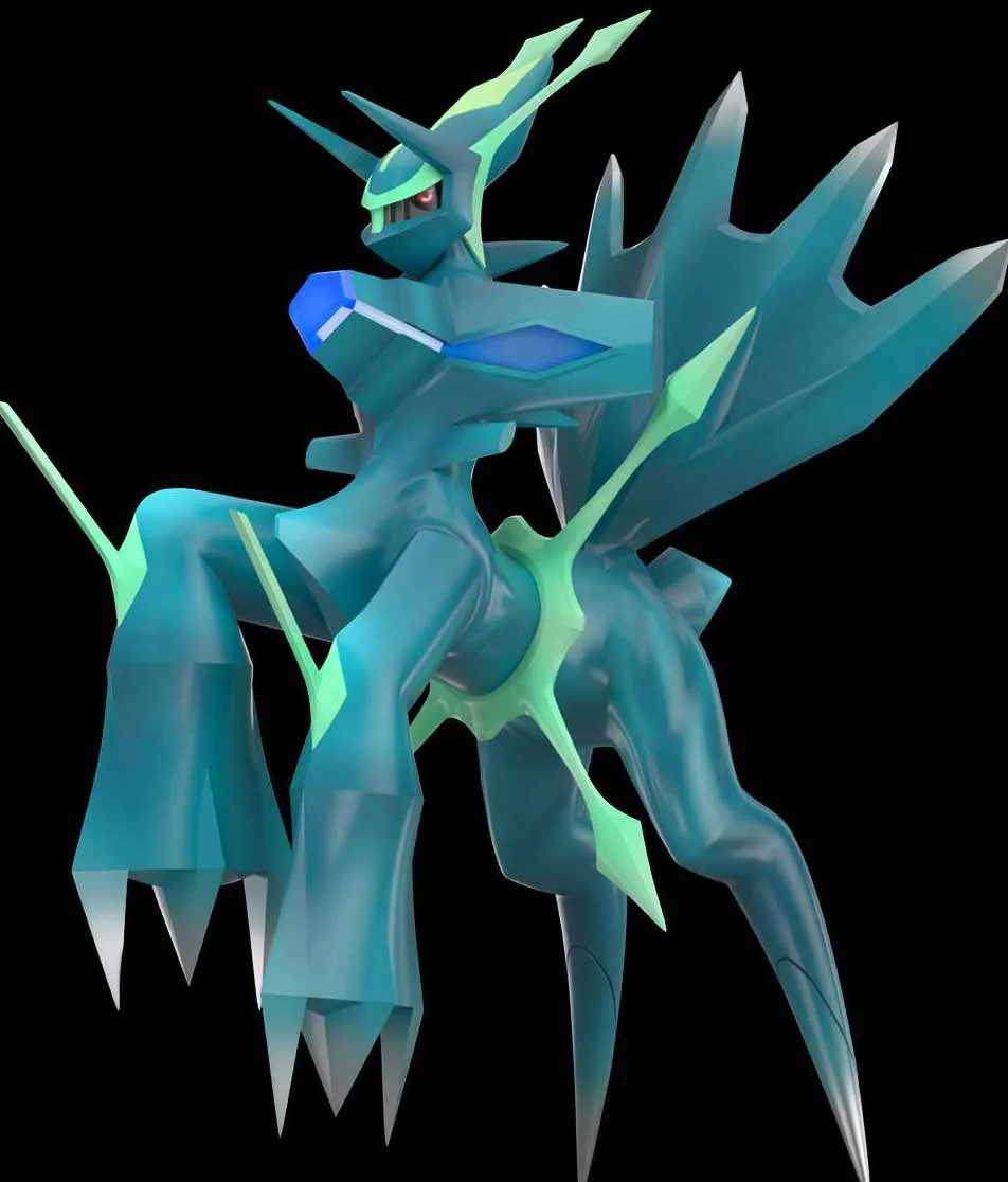 "Multiple angles of the iconic 1/20 Dialga & Palkia Origin Forme Pokémon statue by Wonder Studio, showcasing its dynamic cosmic power and intricate."