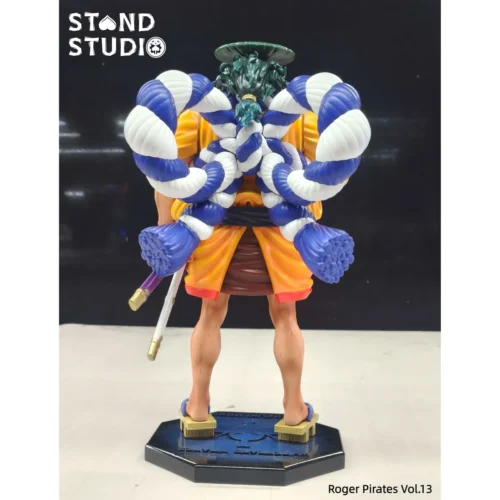 "Epic Limited Edition Kozuki Oden & Blue Marlin One Piece resin statue by Stand Studio, capturing dynamic details and various artistic angles."