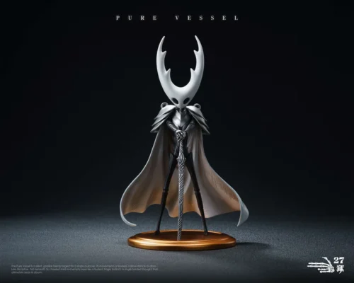 "Detailed view of the Ultra-Limited Edition Pure Vessel Hollow Knight Statue by 27yu Studio, highlighting its intricate dark fantasy sculpture."