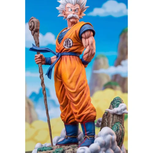 "Detailed gallery of the iconic Older Goku Dragon Ball resin statue by Ranyao Studio, showcasing its dynamic sculpt and premium finish from multiple."