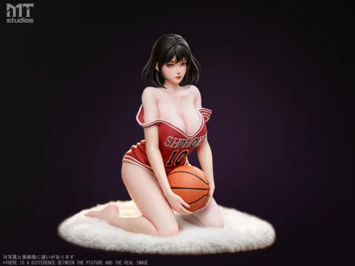 "Limited edition 1/6 & 1/4 Slam Dunk Haruko statue. Gallery showcases her dynamic basketball uniform and premium sculpted details."