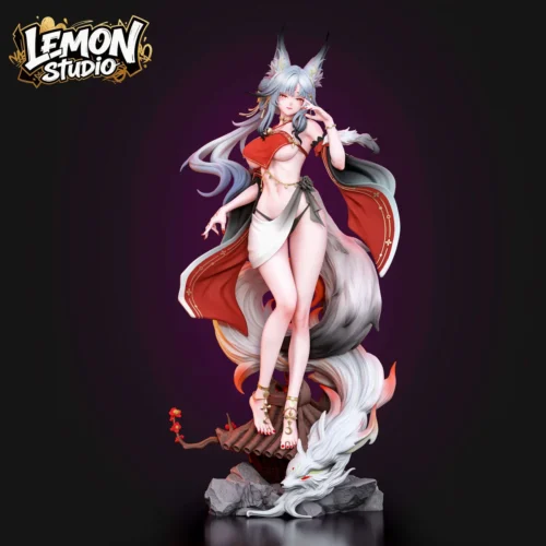 "Exclusive 1/6 & 1/4 Xinyuehu Wuthering Waves resin statue, a highly detailed mystical fox-spirit figure in an elegant pose."