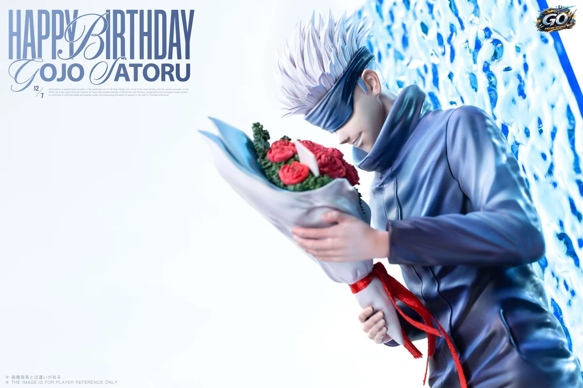 "Limited Edition 1/6 Gojo Satoru Bouquet Jujutsu Kaisen resin statue. Elegant Gojo in white suit with bouquet. Premium sculpture details."
